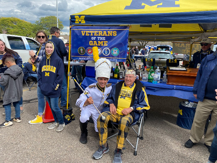 Michigan University Marching Band Drum Major and veteran of the game