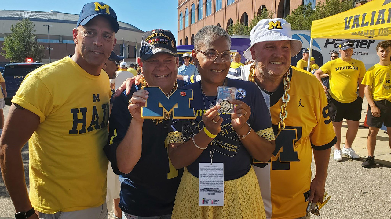 Dena Leath with family at tailgate