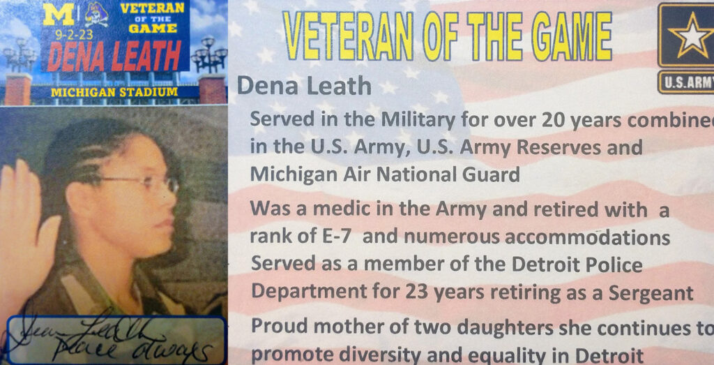 dena being sworn in and militaty stats