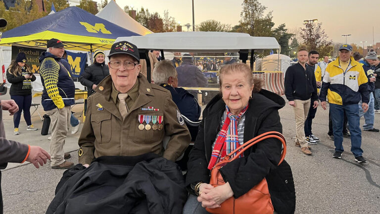 haddad with wife at tailgate