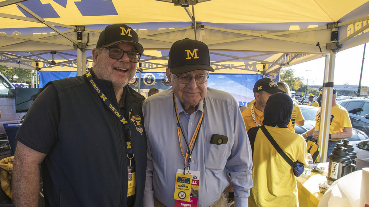 joe with gentleman in VOG tent