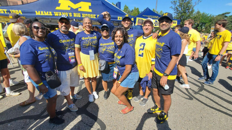 leath with family at tailgate