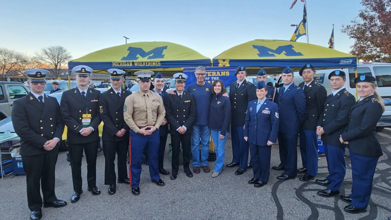 martin with service men and women