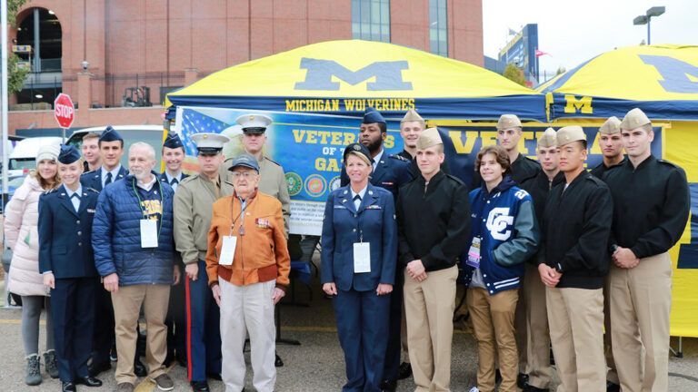 michael with family and military members